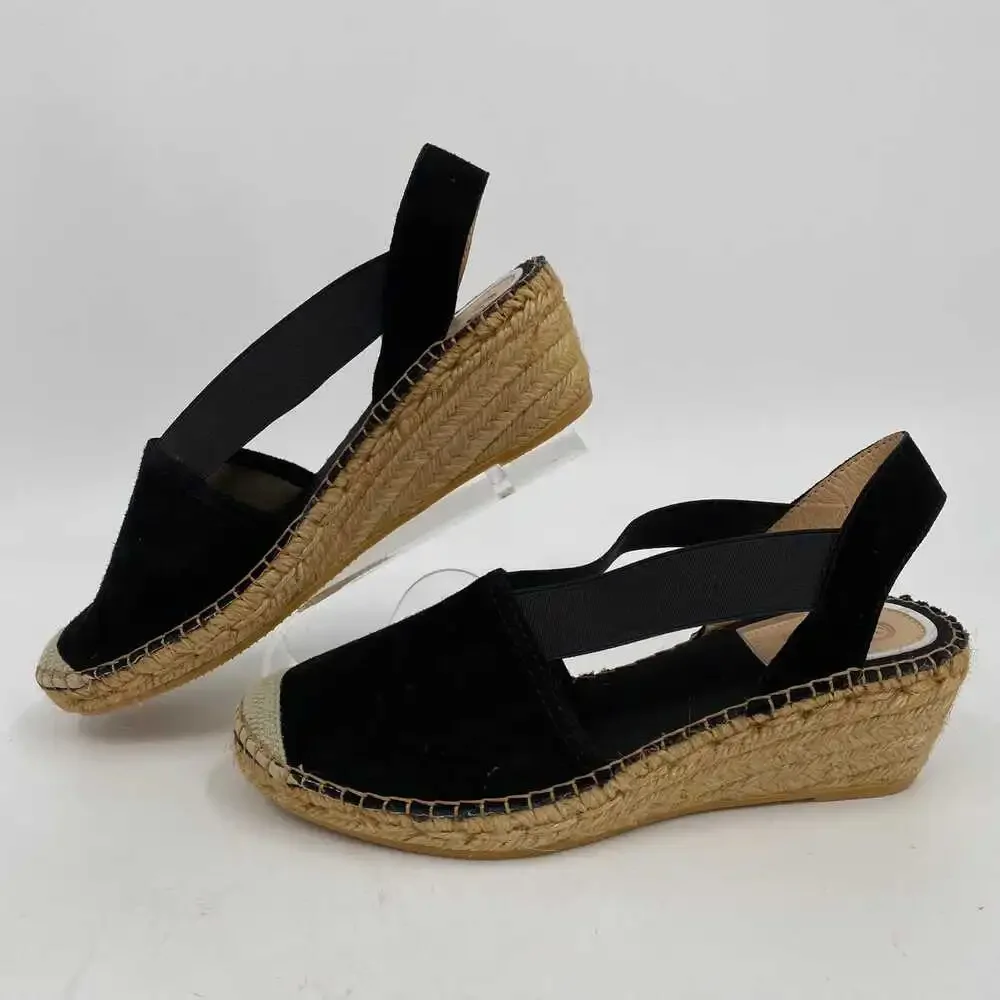 Vidoreta Black Suede Espadrille Wedges | Size 38EU
